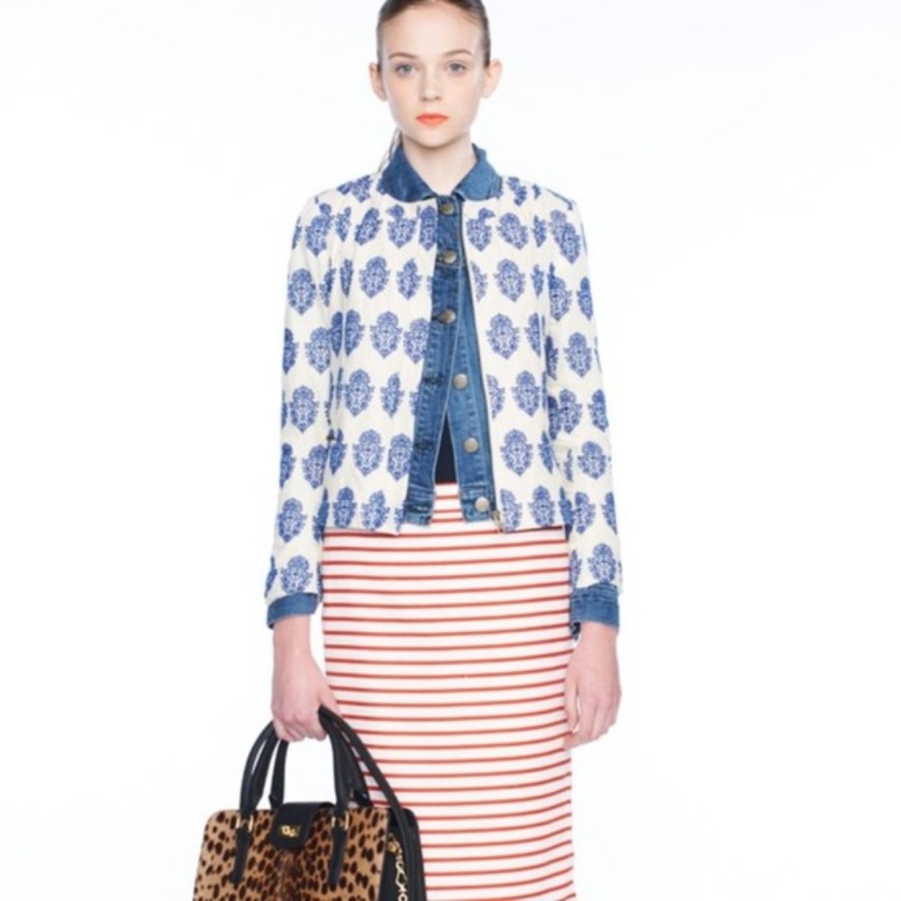 J. Crew Filigree Embroidered Jacket (Size 0)